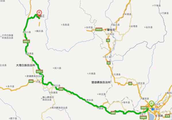 昆明到丽江有多来自少公里?