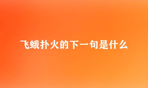 飞蛾扑火的下一句是什么