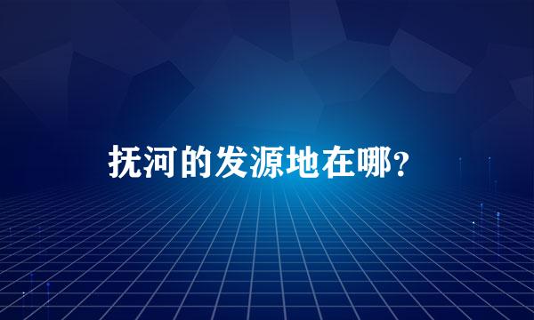 抚河的发源地在哪？