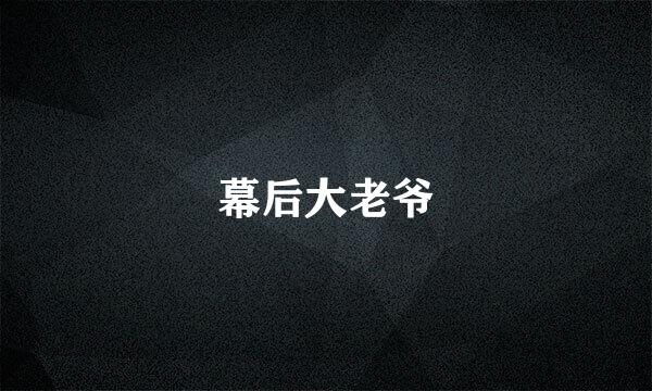 幕后大老爷