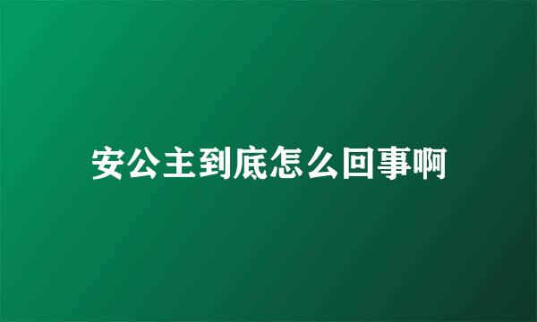安公主到底怎么回事啊