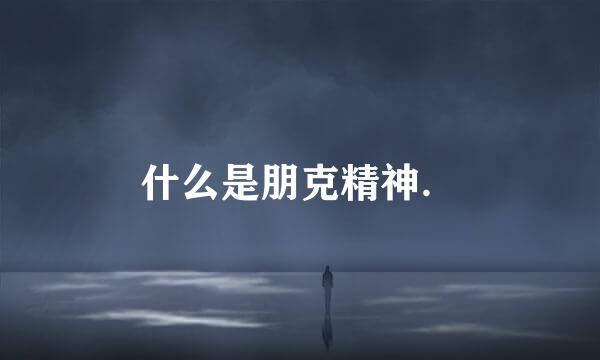 什么是朋克精神．
