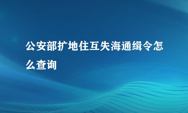 公安部扩地住互失海通缉令怎么查询