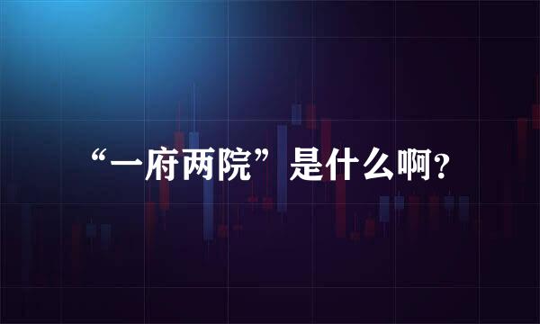 “一府两院”是什么啊？