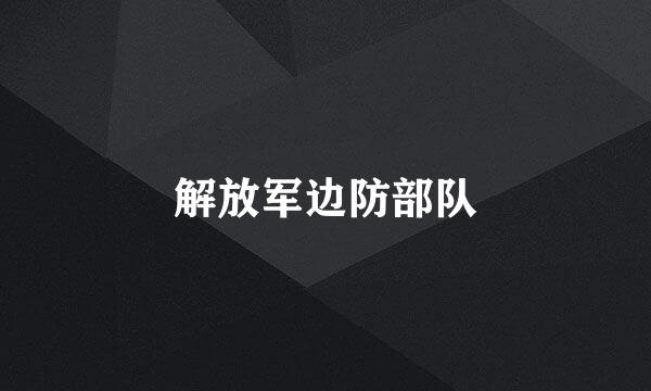 解放军边防部队