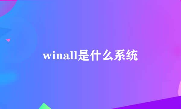 winall是什么系统