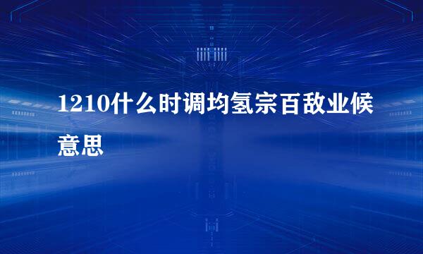1210什么时调均氢宗百敌业候意思