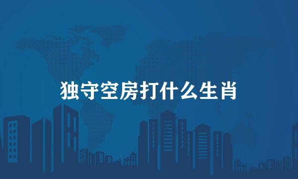 独守空房打什么生肖