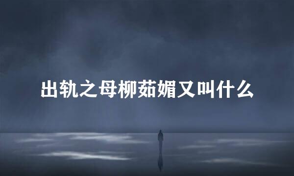 出轨之母柳茹媚又叫什么