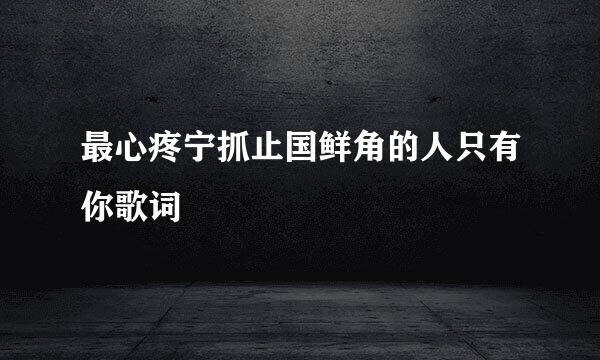 最心疼宁抓止国鲜角的人只有你歌词