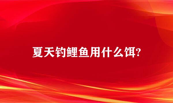 夏天钓鲤鱼用什么饵?