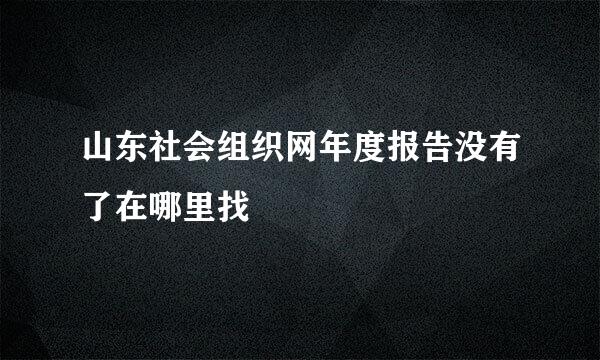 山东社会组织网年度报告没有了在哪里找