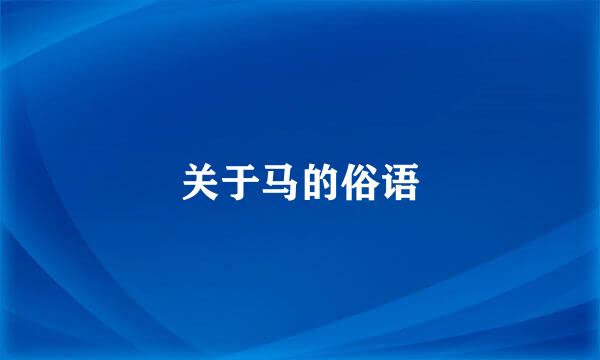 关于马的俗语