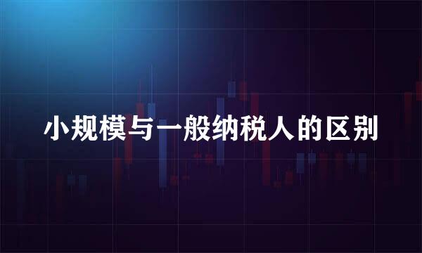 小规模与一般纳税人的区别