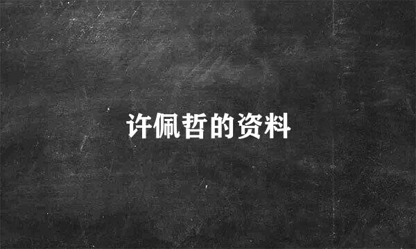 许佩哲的资料