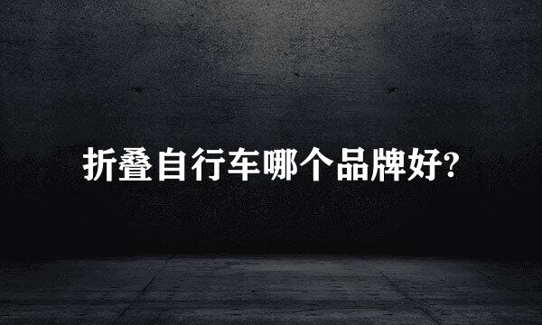 折叠自行车哪个品牌好?