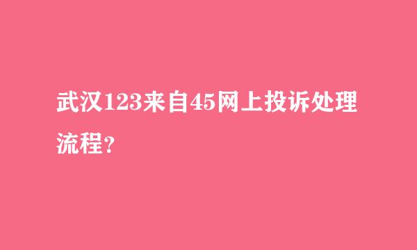 武汉123来自45网上投诉处理流程？