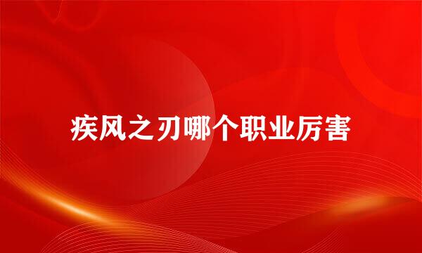 疾风之刃哪个职业厉害