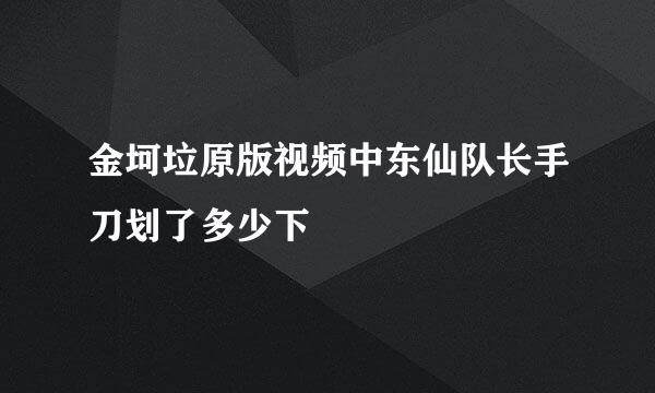 金坷垃原版视频中东仙队长手刀划了多少下