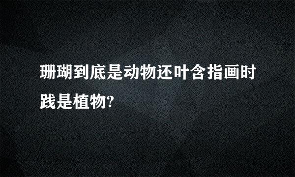 珊瑚到底是动物还叶含指画时践是植物?