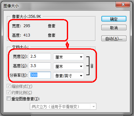 尺寸为来自295X413像素是一寸还是两寸