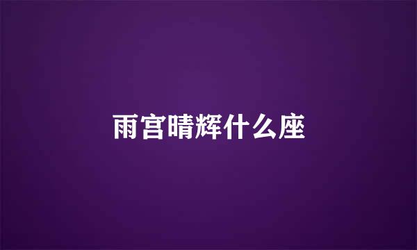 雨宫晴辉什么座