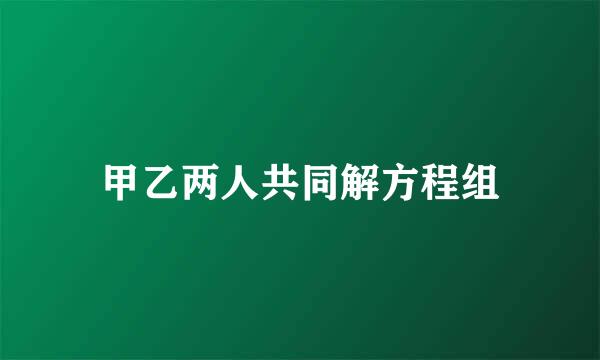 甲乙两人共同解方程组