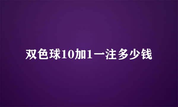 双色球10加1一注多少钱