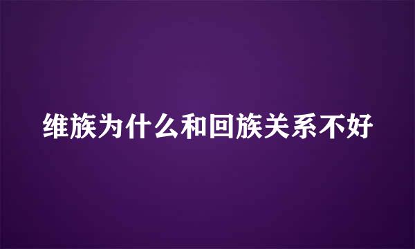 维族为什么和回族关系不好