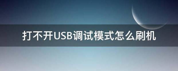 打不开USB调试模式怎么刷机