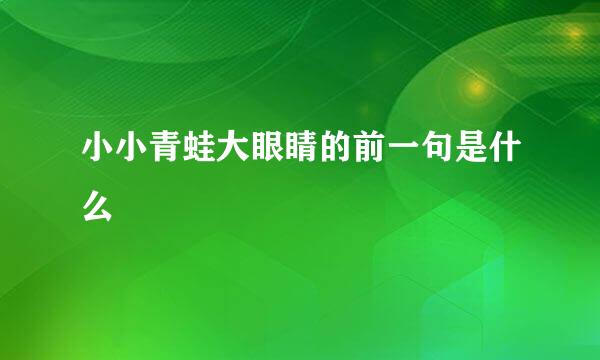 小小青蛙大眼睛的前一句是什么