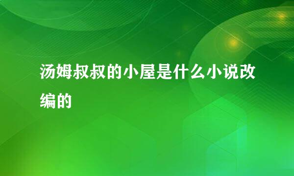 汤姆叔叔的小屋是什么小说改编的