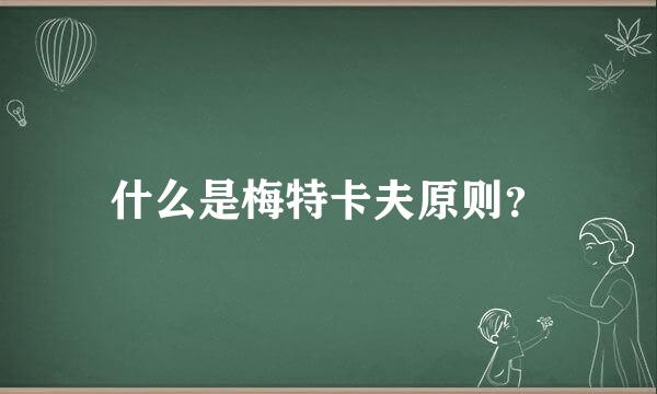 什么是梅特卡夫原则？