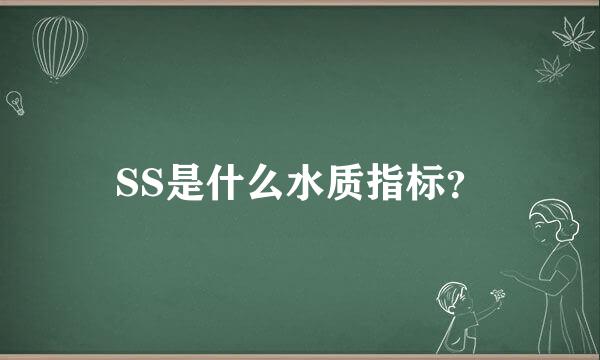 SS是什么水质指标？