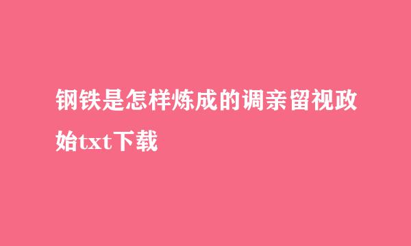 钢铁是怎样炼成的调亲留视政始txt下载