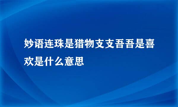 妙语连珠是猎物支支吾吾是喜欢是什么意思