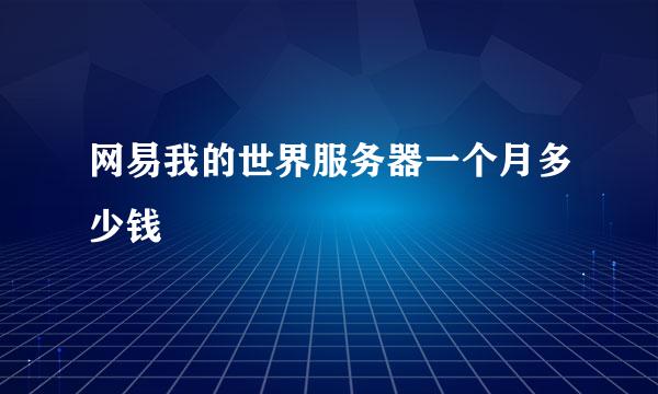 网易我的世界服务器一个月多少钱