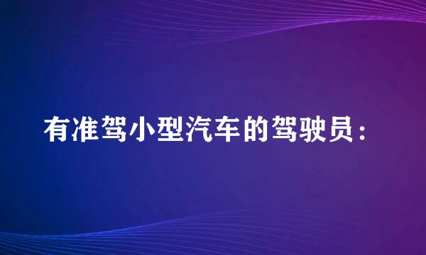 有准驾小型汽车的驾驶员：