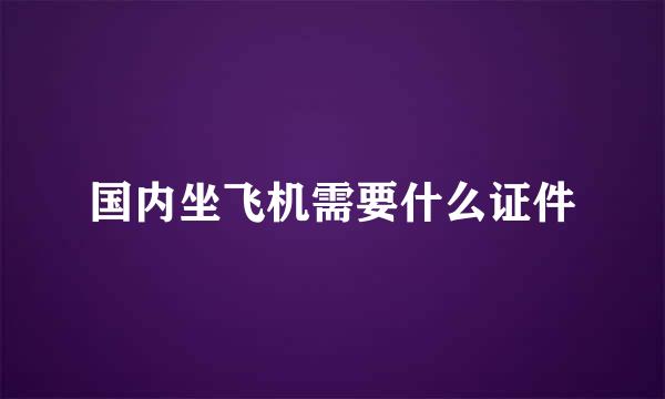 国内坐飞机需要什么证件