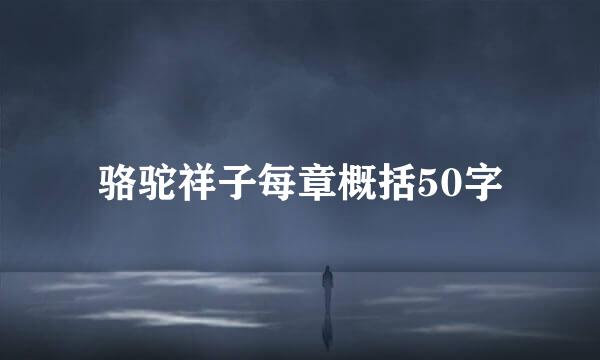骆驼祥子每章概括50字