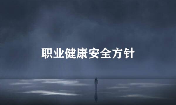 职业健康安全方针