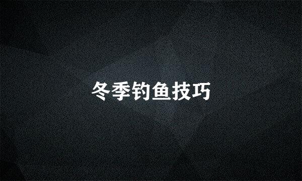 冬季钓鱼技巧