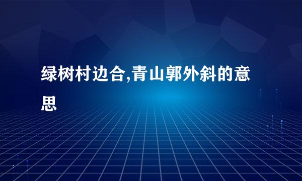 绿树村边合,青山郭外斜的意思