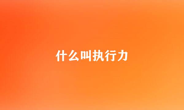 什么叫执行力