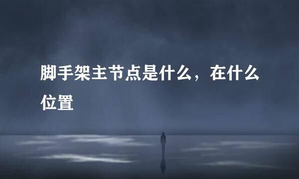 脚手架主节点是什么，在什么位置