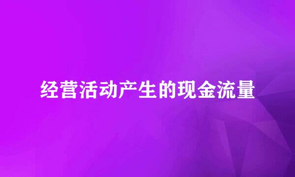 经营活动产生的现金流量