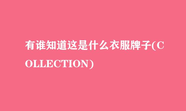 有谁知道这是什么衣服牌子(COLLECTION)