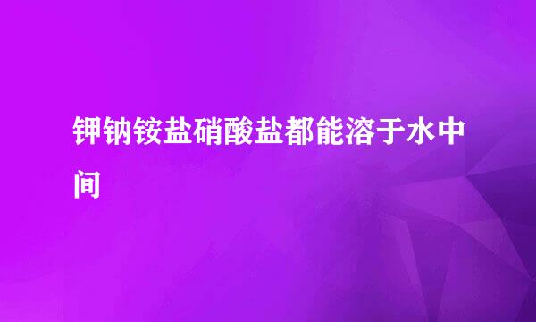 钾钠铵盐硝酸盐都能溶于水中间