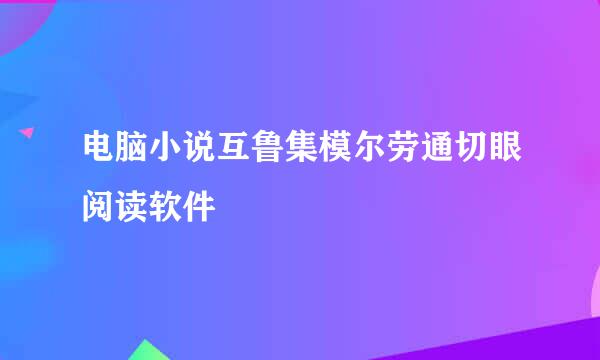电脑小说互鲁集模尔劳通切眼阅读软件