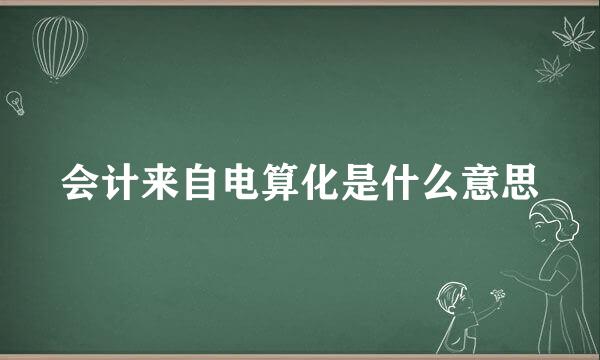 会计来自电算化是什么意思